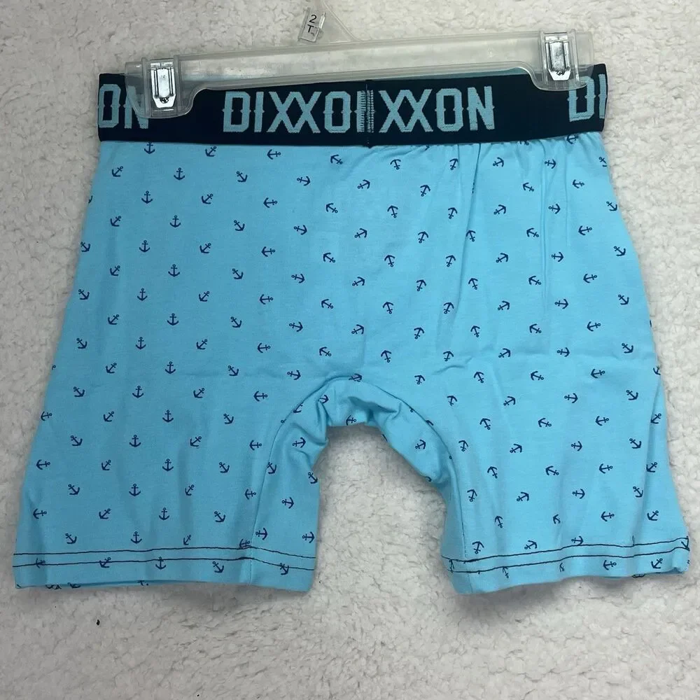 NIB Dixxon Flannel Company  Men’s Large Premium Boxer Briefs Teal Anchor 2 Pairs
